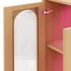 Glazen vitrine met zijladen, houtlook, hoge kast met Productafbeelding-voorbeeld 8