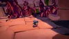 A Smurf character is in a surreal environment with glowing purple, thorny plants. Produktbild-Vorschau