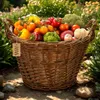 Tmavý proutěný koš na sklizeň ovoce, zeleniny, brambor, Náhled obrázku produktu 13
