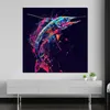 Bunter Fisch in dynamischer Pop Art Leinwandbild Wandbild Produktbild-Vorschau 3