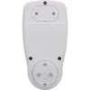 The back of a white electrical plug-in energy meter. Produktbild-Vorschau