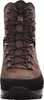 A close-up front view of a brown hiking boot. Produktbild-Vorschau
