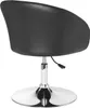 A black leather-look chair with a chrome base, shown from the back. Produktbild-Vorschau