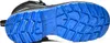 The image shows the sole of a black safety shoe with a blue sole. Produktbild-Vorschau