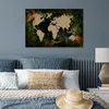 MuchoWow® Poster Weltkarte - Pflanzen - Blätter 90x60 cm - Produktbild-Vorschau 4