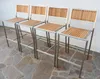 ALEOS. 4 Stück Edelstahl TEAK Barhocker Barsessel Produktbild-Vorschau 2