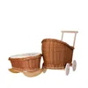 Luna Puppenwagen und Puppenwiege aus Weide mit Bettwäsche Produktbild-Vorschau 3