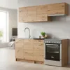 Küche 180 cm - mit schwarzer Arbeitsplatte - Artisan Eiche Produktbild-Vorschau 3