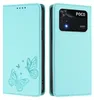 Lederhülle für Xiaomi Poco M4 Pro 4G, Schmetterling Prägung Produktbild-Vorschau 1