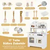 COSTWAY Cucina per bambini, cucina giocattolo in legno con Anteprima dell’immagine prodotto 4