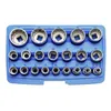 A set of socket wrenches organized in a blue plastic holder. Produktbild-Vorschau