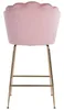 Casa Padrino Luxus Barstuhl Rosa / Gold 51 x 61 x H. 113 cm Produktbild-Vorschau 3