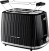 A black Russell Hobbs toaster with a chrome rack on top, shown against a white background. Podgląd zdjęcia produktu