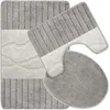Badteppich Set 3-TLG. Grau - rutschfest & Weich, Badematte Produktbild-Vorschau 1