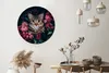 MuchoWow® Rundes Wandbild - Runde Bilder Katze - Blumen - Produktbild-Vorschau 2