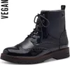 s.Oliver Damen Stiefelette Lack Brogue Flügelkappe Produktbild-Vorschau 8
