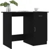 A black desk with a drawer and a cabinet, shown from the front-left. Anteprima dell’immagine prodotto