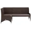 vidaXL Garten-Ecksofa 2-tlg. Poly Rattan Braun Produktbild-Vorschau 2