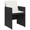 11-tlg. Garten-Essgruppe mit Kissen Schwarz Poly Rattan Produktbild-Vorschau 5