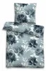 Biber Bettwäsche 135x200cm 2-teilig Set Blau Weiß Blumen Produktbild-Vorschau 1