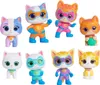 A collection of eight SuperKitties toy figures arranged in two rows on a white background. Náhľad obrázku produktu