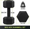 Yaheetech 2er Set 4 kg Kurzhanteln, Hexagon Hanteln, PVC Produktbild-Vorschau 4