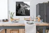 MuchoWow® Poster Wolf - Wald - Schwarz - Weiß 100x100 cm - Produktbild-Vorschau 3