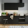 Küchenzeile 200 cm Schwarz Matt - ohne Arbeitsplatte - MDF Produktbild-Vorschau 5