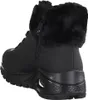 A black women's boot with fur trim. Produktbild-Vorschau