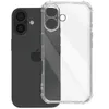 A clear phone case is shown next to a dark smartphone. Produktbild-Vorschau