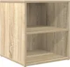 A single, empty wooden cube shelf unit with two compartments. Voir les images du produit