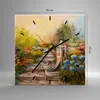 Wanduhr - Quadrat - Glasuhr - Garten Blumen Sommer - Produktbild-Vorschau 3