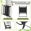 A collage of images showing a person holding a folded chair, a chair in its open state, and close-ups of the chair's construction. Náhľad obrázku produktu