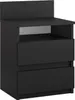 A black bedside table with two drawers and an open shelf. Náhled obrázku produktu
