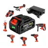 A collection of cordless power tools and a battery charger, arranged on a white background. Produktbild-Vorschau