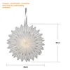 A white paper star decoration hanging from a string, with dimensions indicated. Podgląd zdjęcia produktu