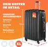 Valise rigide XL noir 4 roues bagage à poignée télescopique Voir les images du produit 2