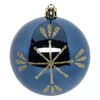 A single blue Christmas ornament with gold glitter snowflake design, isolated on a white background. Náhled obrázku produktu
