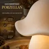 LED Porzellan Steinpilz Weiß klein Herbstdeko Dekofigur Produktbild-Vorschau 5