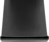 A close-up, straight-on view of the bottom edge of a black faucet. Náhled obrázku produktu