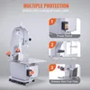 A VEVOR bone cutting machine is shown with callouts highlighting its safety features. Náhled obrázku produktu