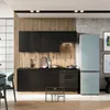 Küchenzeile 200 cm Schwarz Matt - ohne Arbeitsplatte - MDF Produktbild-Vorschau 4