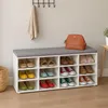 Relaxdays Schuhbank, 12 Fächer, gepolsterte Sitzfläche, Produktbild-Vorschau 2
