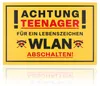 FunX Achtung Teenager Türschild - Lustiges Wandschild Produktbild-Vorschau 1