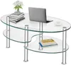 Couchtisch Glass oval, Sofatisch mit Metallgestell und Produktbild-Vorschau 2