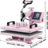 SucceBuy pressa termica, 12 x 15 pollici, 8 in 1, rosa - Anteprima dell’immagine prodotto 8