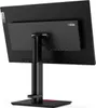 The back view of a black Lenovo ThinkVision monitor on a stand, against a white background. Produktbild-Vorschau