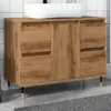 Koupelnová skříňka dub artisan 80 x 33 x 60 cm kompozitní Náhled obrázku produktu 2