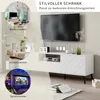 TV-Schrank 1,7 Meter langer weißer TV-Ständer mit 2 Türen Produktbild-Vorschau 2