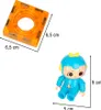 A magnetic building block and a toy figure are shown with dimensions indicated by text. Náhled obrázku produktu